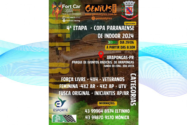 Arapongas vai sediar 4ª etapa Paranaense Indoor Desafio 4×4