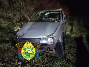 Idoso de 77 anos fica ferido após acidente com Fiat Strada na PR-170