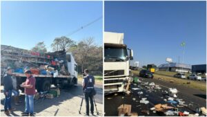 Acidente entre caminhões na BR-369 deixa grande estrago, entre Rolândia e Cambé