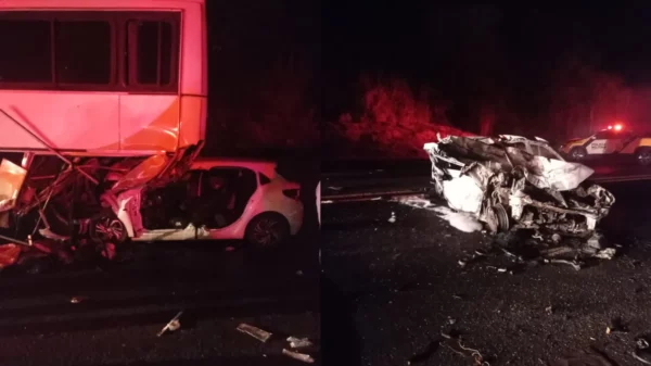 Acidente entre ônibus e carros deixa dois mortos em Mandaguari