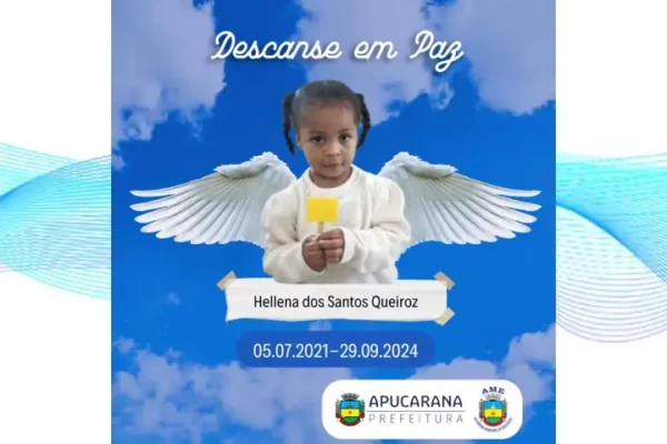 Criança de 3 anos morre de pneumonia bacteriana em Apucarana