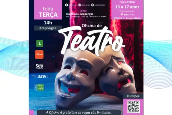 Vivencie a magia do teatro! Inscrições abertas para a Oficina de Teatro Sesi Arapongas!