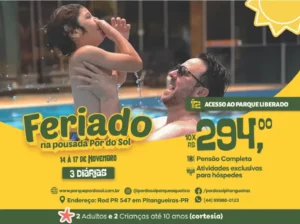 Feriado na Pousada Por do Sol de 14 a 17/11