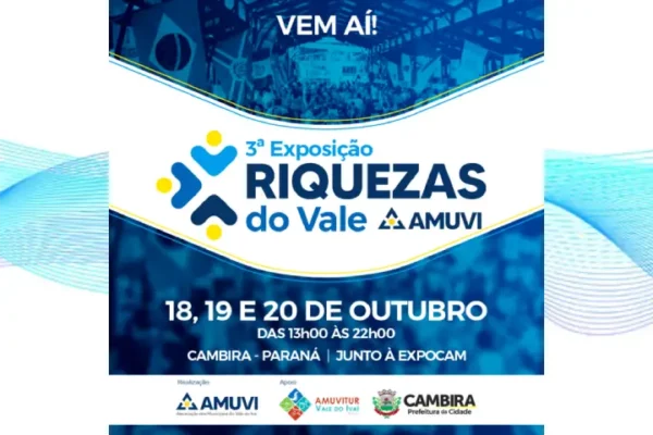 AMUVI realizará 3ª Exposição “Riquezas do Vale” em Cambira