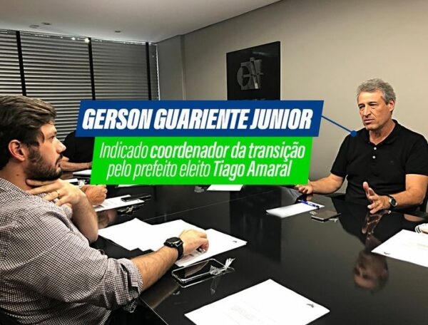 Tiago Amaral – Indiquei o engenheiro civil Gerson Guariente Junior para coordenar a equipe de transição de governo em Londrina.