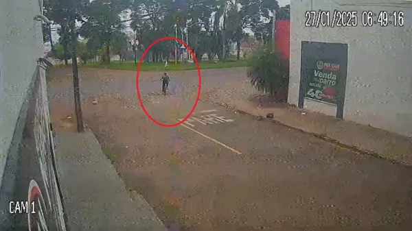 Imagens fortes: câmera flagra atropelamento de ciclista em Arapongas