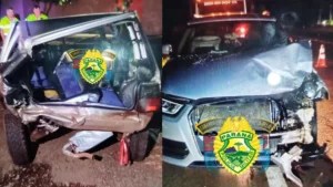 Batida entre Audi e Fiat Uno deixa motorista ferido na PR-444