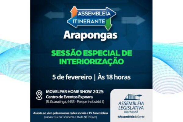 Arapongas recebe sessão especial da Assembleia Itinerante de 2025 durante a Movelpar