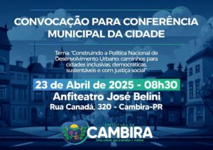 Cambira realiza Conferência Extraordinária Municipal para discutir desenvolvimento urbano