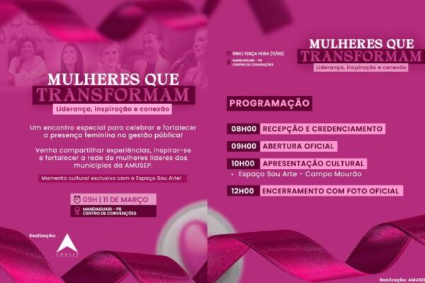 Encontro das Mulheres da AMUSEP destaca liderança e inspiração com a presença da Primeira-Dama do Estado