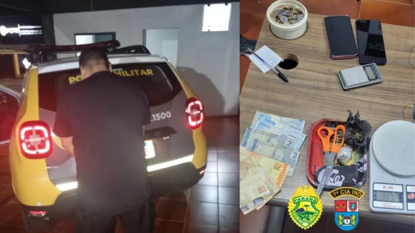 PM prende suspeitos de tráfico no Jardim Caraveli em Arapongas