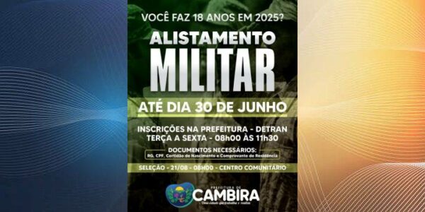 Atenção, jovens de Cambira!
