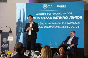 Ratinho Junior apresenta avanços econômicos do Paraná a lideranças empresariais do Rio de Janeiro