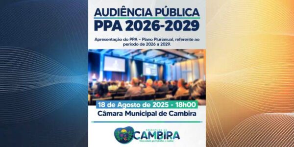 Prefeitura de Cambira convida população para participar da apresentação do Plano Plurianual 2026-2029