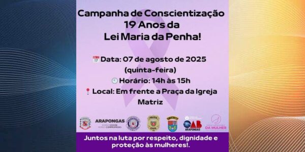 Arapongas promove ato de conscientização ao enfrentamento à violência contra a mulher