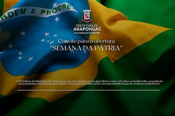 Prefeitura de Arapongas promove abertura da Semana da Pátria na segunda-feira, 01º