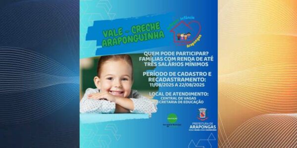 Prefeitura de Arapongas abre recadastramento da fila de espera dos CMEIs