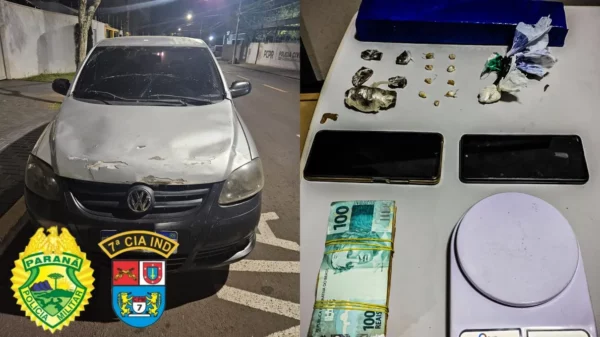PM apreende drogas, veículo e dinheiro em Arapongas; dupla foi presa