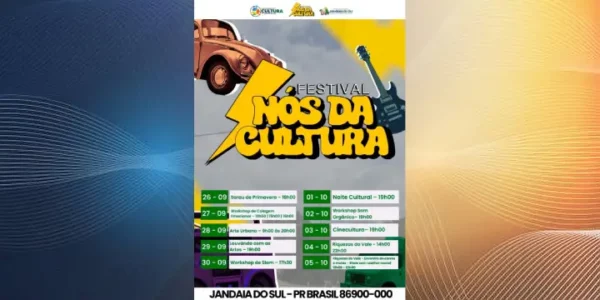 Festival “Nós da Cultura” movimentará Jandaia do Sul com programação diversificada