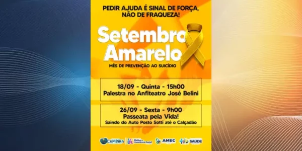 Cambira promove ações do Setembro Amarelo com palestras e passeata de conscientização